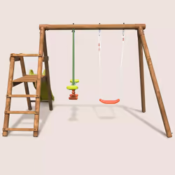 Soulet Petite Station En Bois 2 Agrès Et Toboggan En Plastique - Menthe - Vue supplémentaire 8