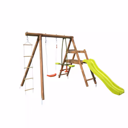 Soulet Station En Bois Traité Pour Enfant 3 Agrès Et Toboggan - Mûrier