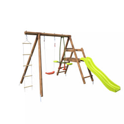 Soulet Station En Bois Traité Pour Enfant 3 Agrès Et Toboggan - Mûrier