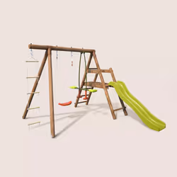 Soulet Station En Bois Traité Pour Enfant 3 Agrès Et Toboggan - Mûrier - Vue supplémentaire 10