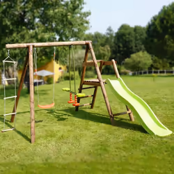 Soulet Station En Bois Traité Pour Enfant 3 Agrès Et Toboggan - Mûrier - Vue supplémentaire 11