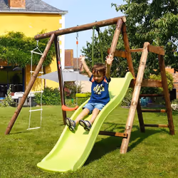 Soulet Station En Bois Traité Pour Enfant 3 Agrès Et Toboggan - Mûrier - Vue supplémentaire 12