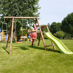 Soulet Station En Bois Traité Pour Enfant 3 Agrès Et Toboggan - Mûrier - Vue supplémentaire 13