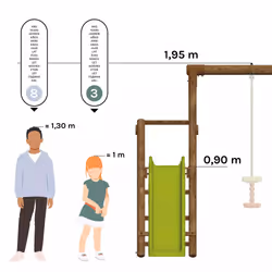 Soulet Station En Bois Traité Pour Enfant 3 Agrès Et Toboggan - Mûrier - Vue supplémentaire 15