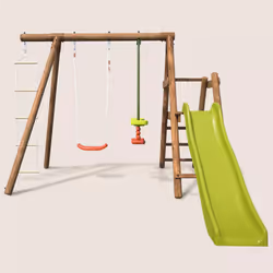 Soulet Station En Bois Traité Pour Enfant 3 Agrès Et Toboggan - Mûrier - Vue supplémentaire 7