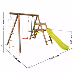 Soulet Station En Bois Traité Pour Enfant 3 Agrès Et Toboggan - Mûrier - Vue supplémentaire 8