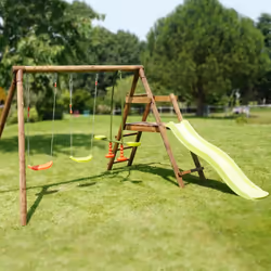 Soulet Station En Bois Traité Pour Enfant 3 Agrès Et Toboggan - Figue - Vue supplémentaire 13