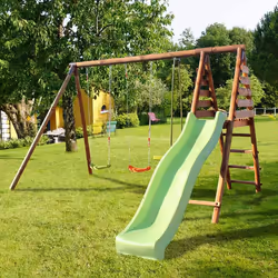 Soulet Portique En Bois Avec Plateforme 3 Agrès Et Toboggan - Violette - Vue supplémentaire 10