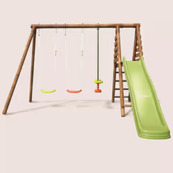 Soulet Portique En Bois Avec Plateforme 3 Agrès Et Toboggan - Violette - Vue supplémentaire 16