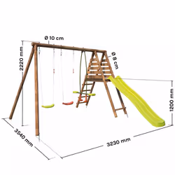 Soulet Portique En Bois Avec Plateforme 3 Agrès Et Toboggan - Violette - Vue supplémentaire 7