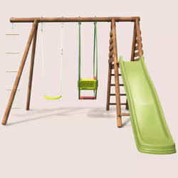 Soulet Station Portique En Bois 3 Agrès Avec Échelle Et Toboggan - Lavande - Vue supplémentaire 11