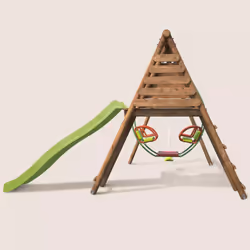 Soulet Station Portique En Bois 3 Agrès Avec Échelle Et Toboggan - Lavande