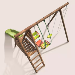 Soulet Station Portique En Bois 3 Agrès Avec Échelle Et Toboggan - Lavande - Vue supplémentaire 4