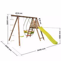 Soulet Station Portique En Bois 3 Agrès Avec Échelle Et Toboggan - Lavande - Vue supplémentaire 6