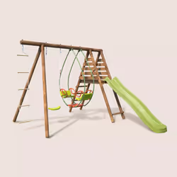 Soulet Station Portique En Bois 3 Agrès Avec Échelle Et Toboggan - Lavande - Vue supplémentaire 7