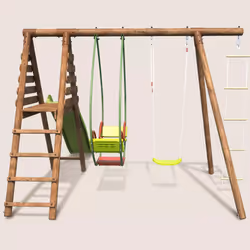Soulet Station Portique En Bois 3 Agrès Avec Échelle Et Toboggan - Lavande - Vue supplémentaire 8