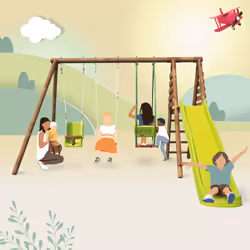 Soulet Station Pour Enfant Avec Portique Et Toboggan - Colza
