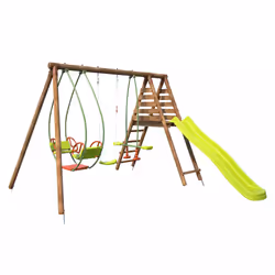 Soulet Portique En Bois Avec Balançoire Balancelle Et Toboggan - Nigel, 3 an(s), 12 an(s), Bois, Marron