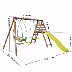 Soulet Portique En Bois Avec Balançoire Balancelle Et Toboggan - Nigel - Vue supplémentaire 7