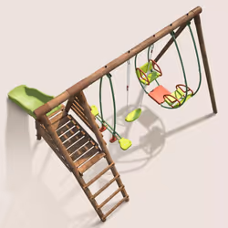 Soulet Portique En Bois Avec Balançoire Balancelle Et Toboggan - Nigel - Vue supplémentaire 9