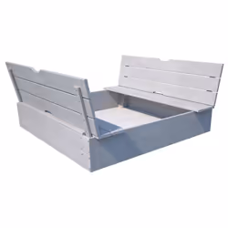 Soulet Bac a sable avec bancs intégrés, 1100 mm, Rectangle, 1100 mm, Bois, Gris, Bac à sable