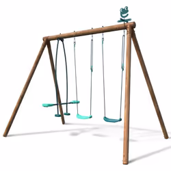 Balançoire en bois traité 3 agrès Polo