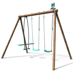 Balançoire en bois traité 3 agrès Polo