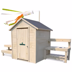 Soulet Cabane en bois avec table et mini-cuisine pour enfants – blanche, Maison de jeux posée au sol, 3 an(s), 1 portes(s), M ...
