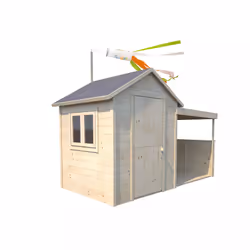 Soulet Cabane en bois avec préau pour enfants – sarah, Maison de jeux posée au sol, 3 an(s), 1 portes(s), Marron