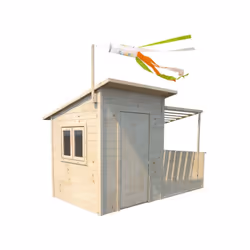 Soulet Cabane en bois avec pergola pour enfants - santa barbara, Maison de jeux posée au sol, 3 an(s), 1 portes(s), Marron