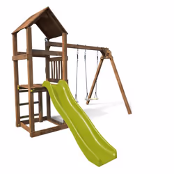 Aire de jeux en bois traité avec balançoire et toboggan Nouméa