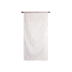 Sans Marque - Paire de vitrages transparent Tamara blanc et dore l. 45 x h. 120 cm
