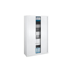 Armoire haute à rideaux monobloc 198 x 120 cm blanche
