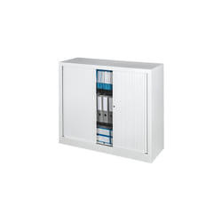 Armoire basse à rideaux monobloc 100 x 120 cm blanche