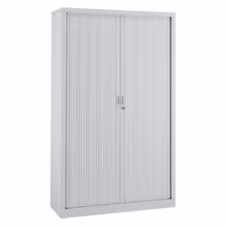 Armoire haute à rideaux monoblocs Généric 198 x 120 cm gris