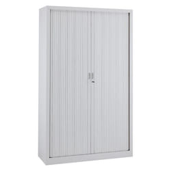 Armoire haute à rideaux monoblocs Généric 198 x 120 cm gris