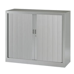 Armoire basse à rideaux monoblocs Generic 100 x 120 cm alu-alu