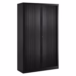 Armoire haute à rideaux monoblocs Eco-conçues 198 x 120 cm noir-noir