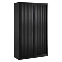 Armoire haute à rideaux monoblocs Eco-conçues 198 x 120 cm noir-noir