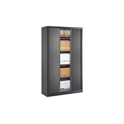 Armoire haute à rideaux monoblocs Eco-conçues 198 x 120 cm anthracite-anthracite