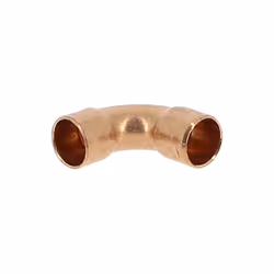 Courbe 90° cuivre à souder Femelle-Femelle Ø12 Coude cuivre 90° grand rayon FF à souder sur tube cuivre. Caractéristiques Ø t ...