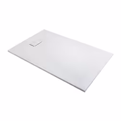 Receveur de douche extra-plat blanc effet pierre, format 140x90 cm Ultra-léger et robuste grâce à sa conception en SMC Antidé ...