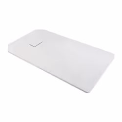 Receveur de douche extra-plat blanc effet pierre, format 160x90 cm Ultra-léger et robuste grâce à sa conception en SMC Antidé ...