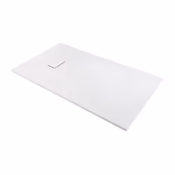 Receveur de douche extra-plat blanc effet pierre, format 120x80 cm Ultra-léger et robuste grâce à sa conception en SMC Antidé ...