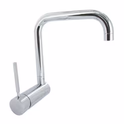 Mitigeur évier contemporain Ø 35 mm avec bec rabattable, manette ronde, corps laiton, flexibles d'alimentation inox de 40 cm  ...