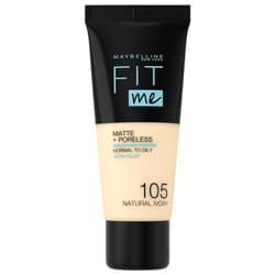 Maybelline New York Fit Me ! Fond de Teint Fluide Matte + Poreless 30 ml - Teinte : 105 Ivoire