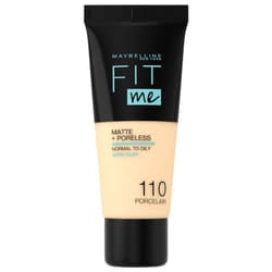 Maybelline New York Fit Me ! Fond de Teint Fluide Matte + Poreless 30 ml - Teinte : 110 Porcelaine