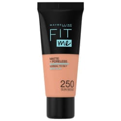 Maybelline New York Fit Me ! Fond de Teint Fluide Matte + Poreless 30 ml - Teinte : 250 Beige Ensoleillé