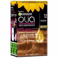 Coloration permanente - GARNIER - Olia - Blond doré - Sans ammoniaque - Cheveux secs