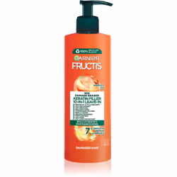 Comptez jusqu'à 10. C'est-à- dire le nombre d'avantages et d'effets que le soin capillaire sans rinçage Garnier Fructis SOS R ...